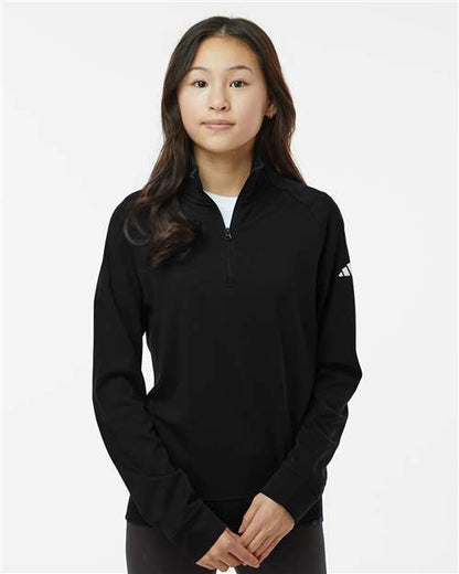 Adidas Youth Quarter-Zip Pullover A4001 Custom Embroidered Business Logo