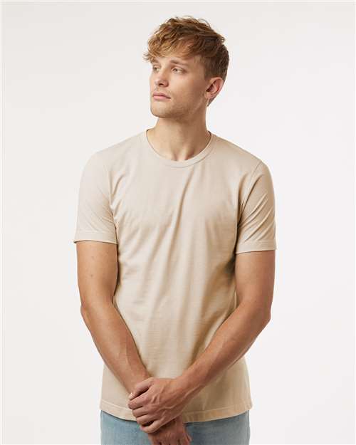 Custom Embroidered  Tultex Combed CVC T-Shirt 602CVC Heather Cream