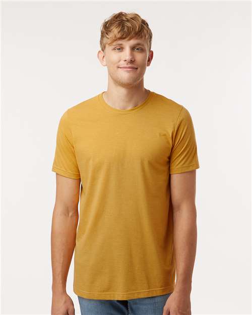 Custom Embroidered  Tultex Combed CVC T-Shirt 602CVC Heather Mustard