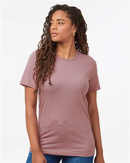 Custom Embroidered  Tultex Combed CVC T-Shirt 602CVC Heather Orchid
