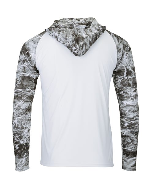 Custom EmbroideredParagon Men's Biloxi Performance Colorblocked Hooded Long Sleeve T-Shirt 11699 Manta