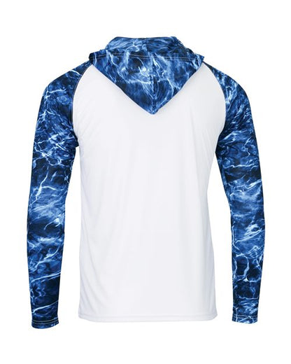 Custom EmbroideredParagon Men's Biloxi Performance Colorblocked Hooded Long Sleeve T-Shirt 11699 Marlin