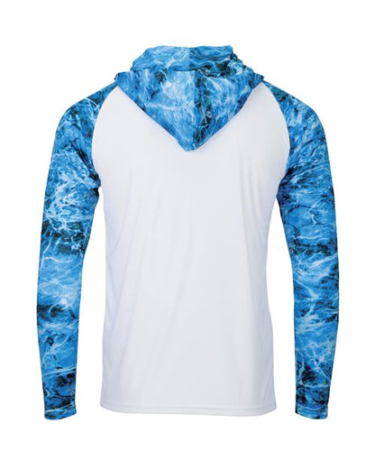 Custom EmbroideredParagon Men's Biloxi Performance Colorblocked Hooded Long Sleeve T-Shirt 11699 Nautical