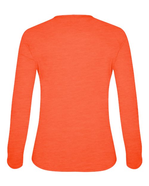 Badger Women's Tri-Blend Long Sleeve T-Shirt 4964 Burnt Orange Heather