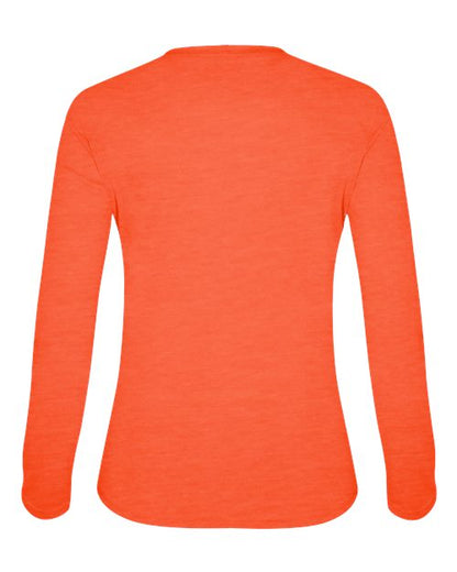 Badger Women's Tri-Blend Long Sleeve T-Shirt 4964 Burnt Orange Heather
