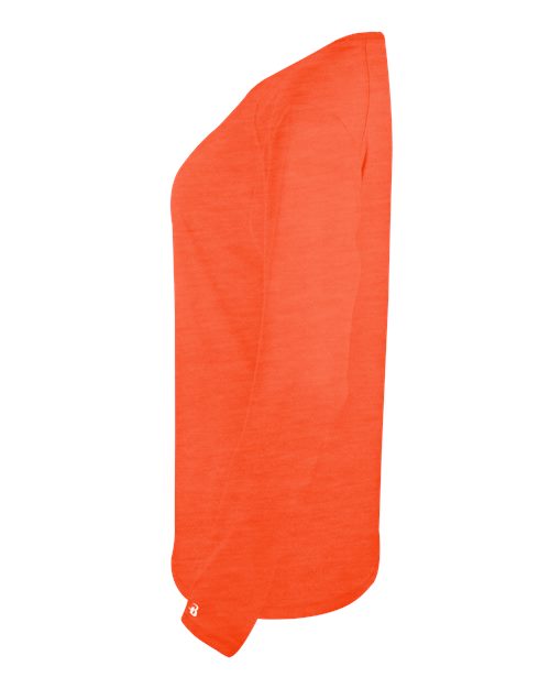 Badger Women's Tri-Blend Long Sleeve T-Shirt 4964 Burnt Orange Heather