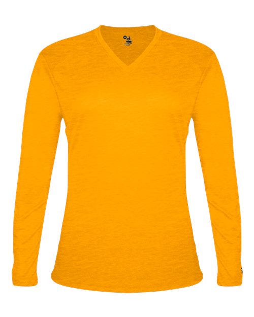 Badger Women's Tri-Blend Long Sleeve T-Shirt 4964 Gold Heather