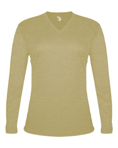 Badger Women's Tri-Blend Long Sleeve T-Shirt 4964 Vegas Gold Heather