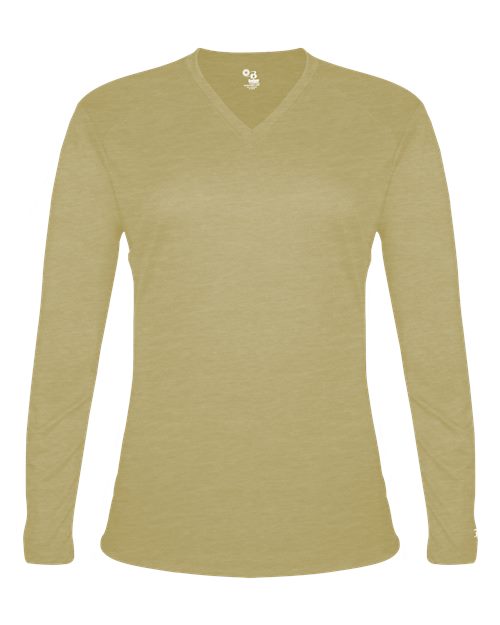 Badger Women's Tri-Blend Long Sleeve T-Shirt 4964 Vegas Gold Heather
