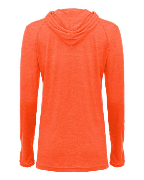 Badger Women's Tri-Blend Surplice Long Sleeve Hooded T-Shirt 4965 Burnt Orange Heather