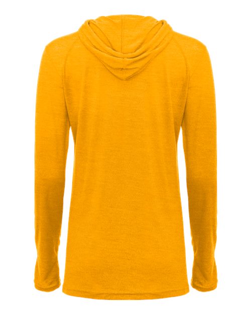 Badger Women's Tri-Blend Surplice Long Sleeve Hooded T-Shirt 4965 Gold Heather