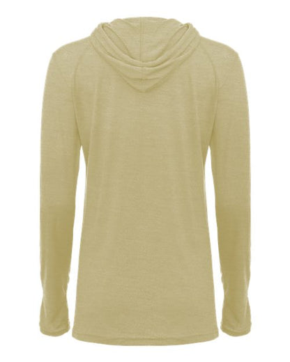 Badger Women's Tri-Blend Surplice Long Sleeve Hooded T-Shirt 4965 Vegas Gold Heather