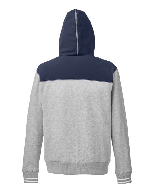Custom EmbroideredNautica Men's Navigator Fleece Hooded Full-Zip Jacket 12016 Oxford Heather/ Navy