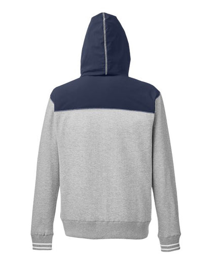 Custom EmbroideredNautica Men's Navigator Fleece Hooded Full-Zip Jacket 12016 Oxford Heather/ Navy