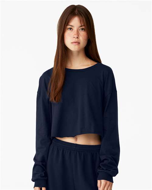 Custom Embroidered  BELLA + CANVAS FWD Fashion Women's Crop Long Sleeve Tee 6501  