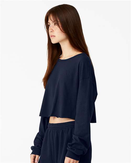 BELLA + CANVAS FWD Fashion Women's Crop Long Sleeve Tee 6501 Custom Embroidered Business Logo