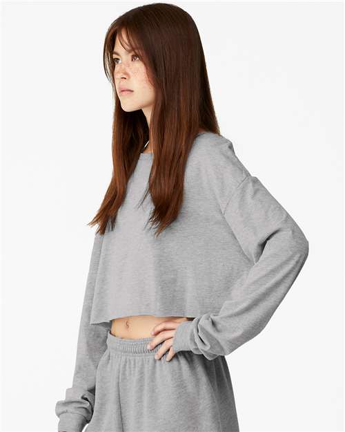 BELLA + CANVAS FWD Fashion Women's Crop Long Sleeve Tee 6501 Custom Embroidered Business Logo