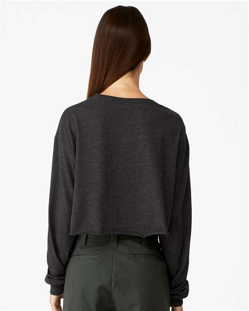BELLA + CANVAS FWD Fashion Women's Crop Long Sleeve Tee 6501 Custom Embroidered Business Logo