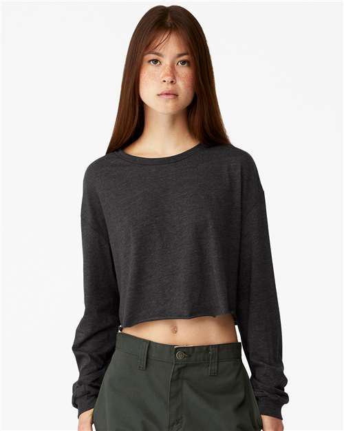 Custom Embroidered  BELLA + CANVAS FWD Fashion Women's Crop Long Sleeve Tee 6501  