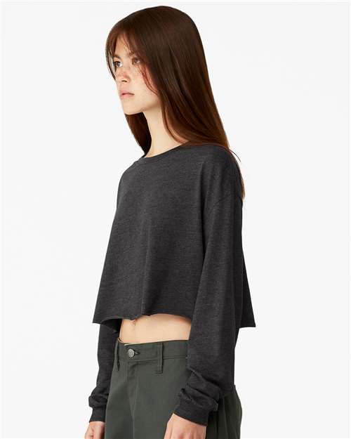 BELLA + CANVAS FWD Fashion Women's Crop Long Sleeve Tee 6501 Custom Embroidered Business Logo