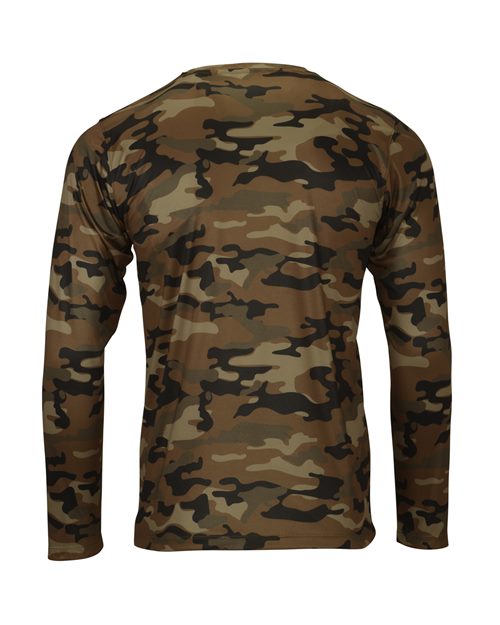 Custom EmbroideredParagon Men's Woodland Performance Long Sleeve T-Shirt 12125 Coyote Camo