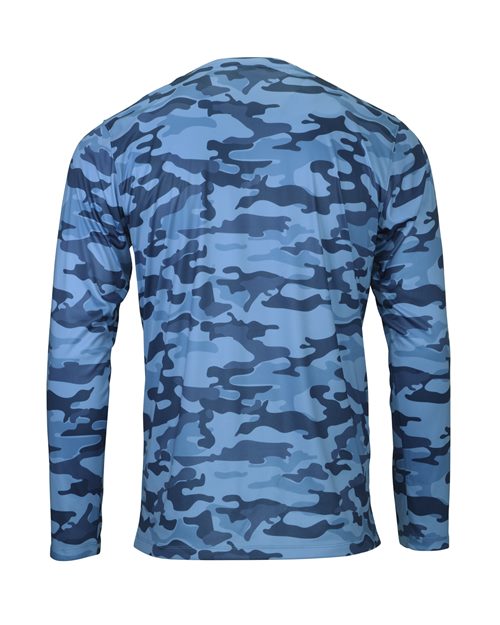 Custom EmbroideredParagon Men's Woodland Performance Long Sleeve T-Shirt 12125 Sky Camo