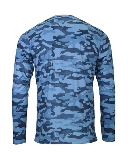 Custom EmbroideredParagon Men's Woodland Performance Long Sleeve T-Shirt 12125 Sky Camo