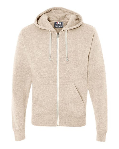 J. America Triblend Full-Zip Hooded Sweatshirt 8872