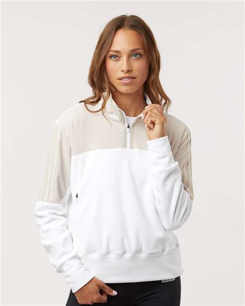 Custom Embroidered  Adidas Women's Fleece Quarter-Zip Pullover A601  
