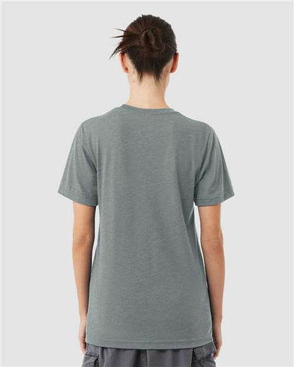 BELLA + CANVAS Triblend Tee 3413 Blue Storm Triblend Custom Embroidered Business Logo