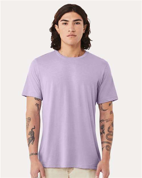 Custom Embroidered  BELLA + CANVAS Triblend Tee 3413 Dark Lavender Triblend