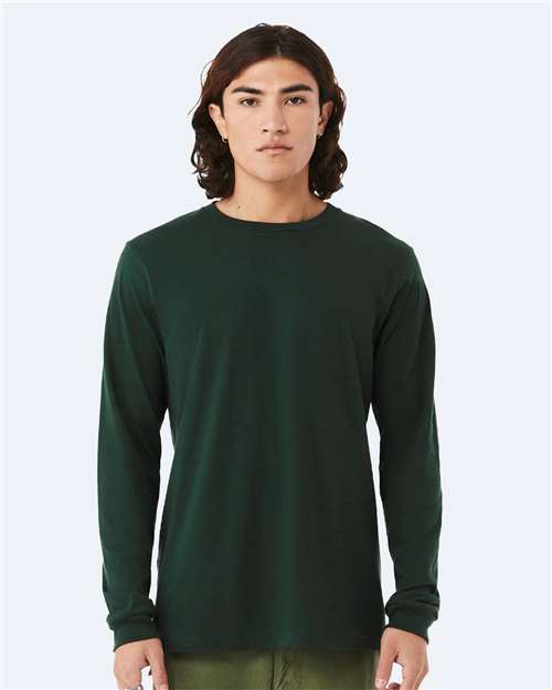 Custom Embroidered  BELLA + CANVAS Jersey Long Sleeve Tee 3501 Forest