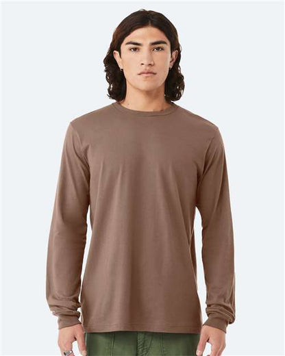 Custom Embroidered  BELLA + CANVAS Jersey Long Sleeve Tee 3501 Vintage Brown