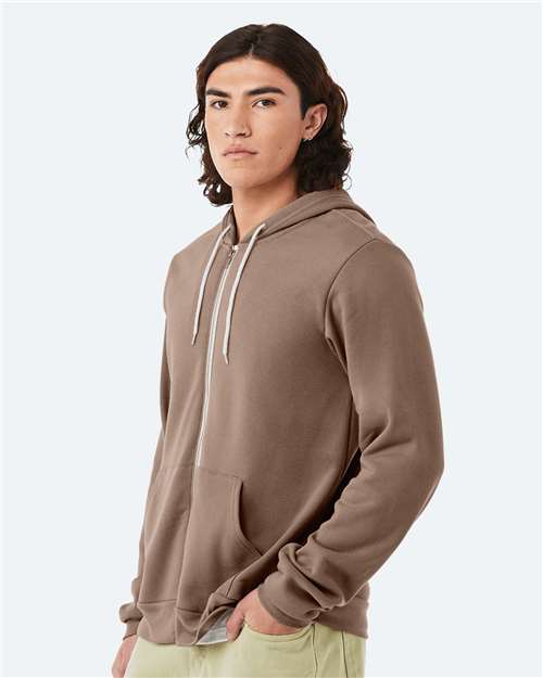 BELLA + CANVAS Sponge Fleece Full-Zip Hoodie 3739 Vintage Brown