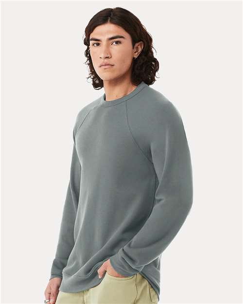 BELLA + CANVAS Sponge Fleece Raglan Crewneck Sweatshirt 3901 Blue Storm