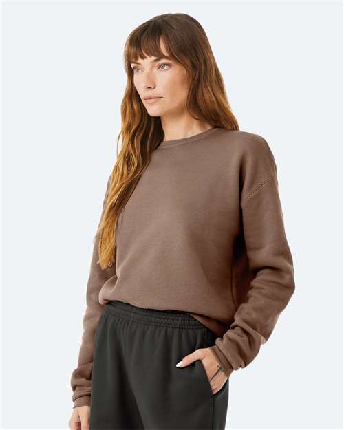 BELLA + CANVAS Sponge Fleece Drop Shoulder Crewneck Sweatshirt 3945 Vintage Brown