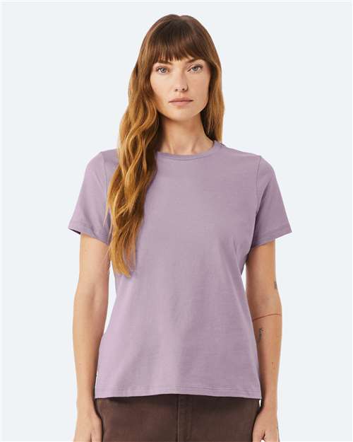 Custom Embroidered  BELLA + CANVAS Women’s Relaxed Jersey Tee 6400 Light Violet