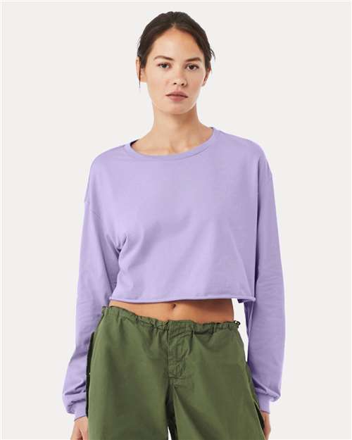 Custom Embroidered  BELLA + CANVAS FWD Fashion Women's Crop Long Sleeve Tee 6501  