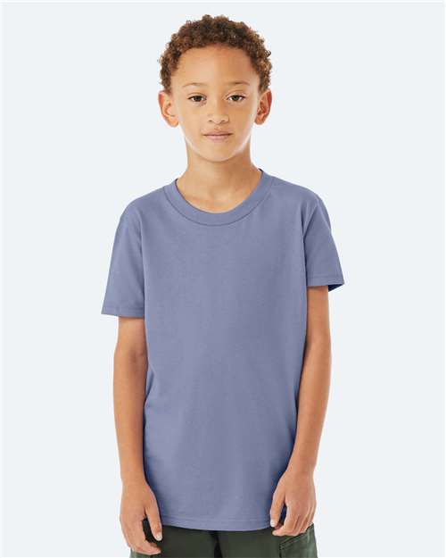 Custom Embroidered  BELLA + CANVAS Youth Jersey Tee 3001Y Lavender Blue