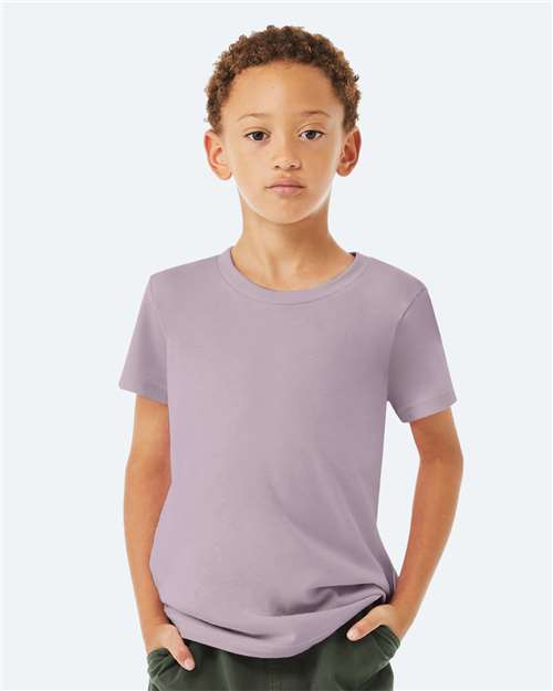 Custom Embroidered  BELLA + CANVAS Youth Jersey Tee 3001Y Light Violet