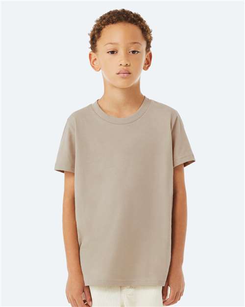 Custom Embroidered  BELLA + CANVAS Youth Jersey Tee 3001Y Tan
