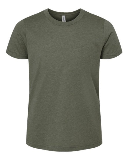 BELLA + CANVAS Youth CVC Jersey Tee 3001YCVC Heather Military Green