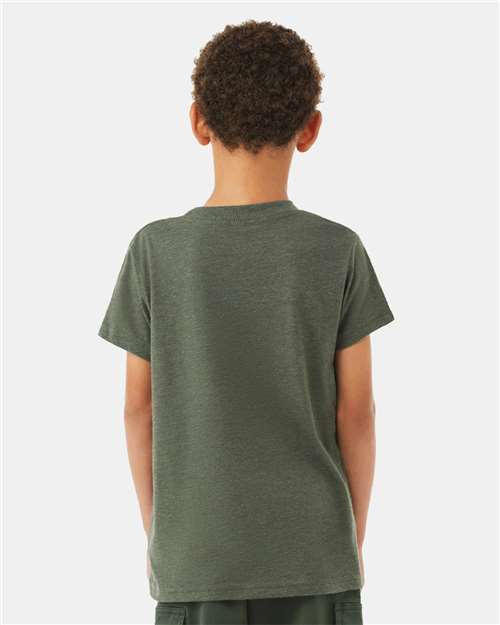 BELLA + CANVAS Youth CVC Jersey Tee 3001YCVC Heather Military Green
