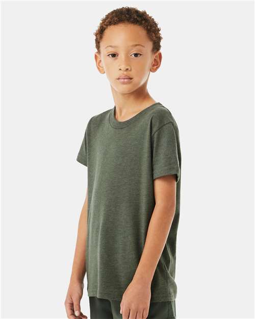BELLA + CANVAS Youth CVC Jersey Tee 3001YCVC Heather Military Green