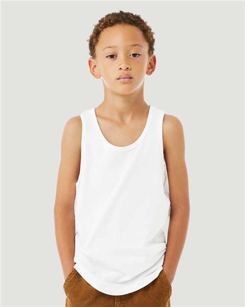 Custom Embroidered  BELLA + CANVAS Youth Heather CVC Tank 3480YCVC  