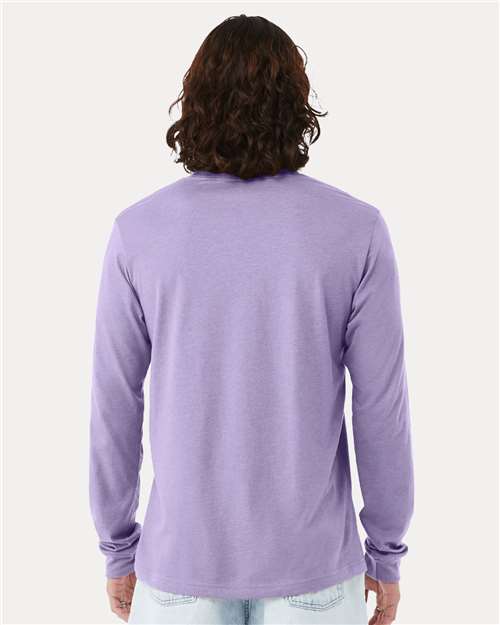 BELLA + CANVAS Heather CVC Long Sleeve Tee 3501CVC Heather Dark Lavender
