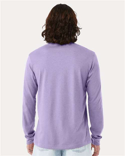 BELLA + CANVAS Heather CVC Long Sleeve Tee 3501CVC Heather Dark Lavender