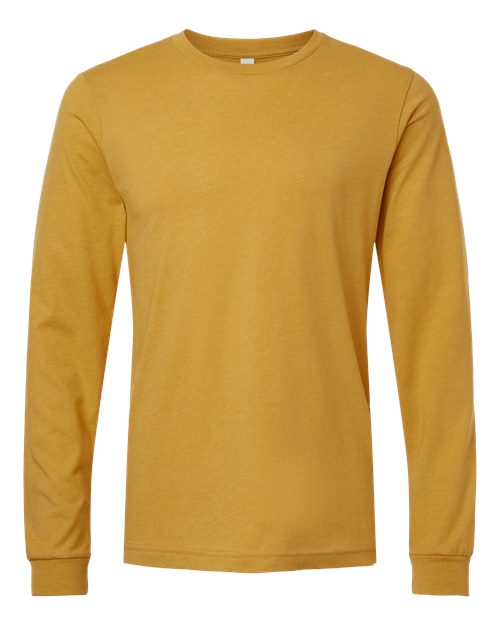 BELLA + CANVAS Heather CVC Long Sleeve Tee 3501CVC Heather Mustard