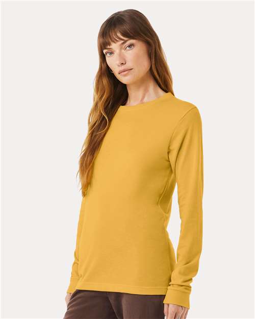 BELLA + CANVAS Heather CVC Long Sleeve Tee 3501CVC Heather Mustard