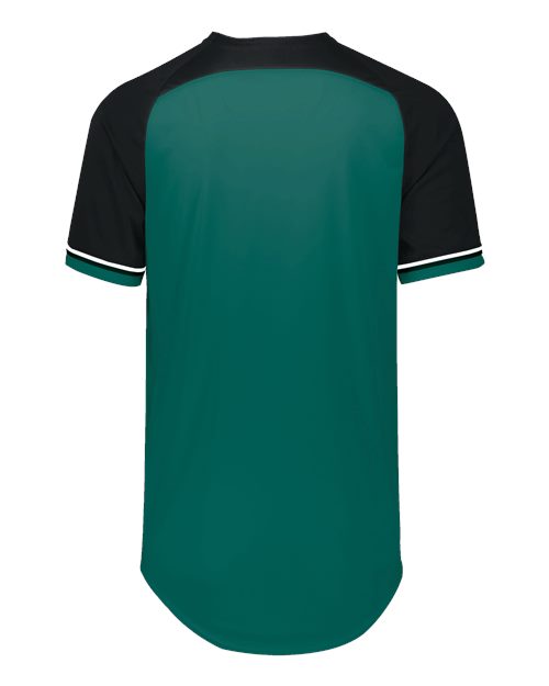 Custom EmbroideredRussell Athletic Unisex Classic V-Neck Jersey 12076 Aqua/ Black/ White